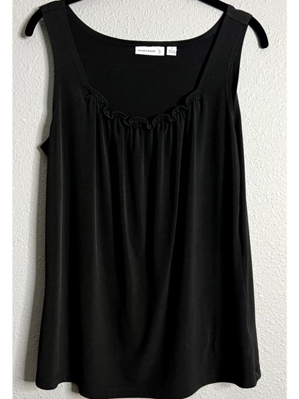 Small Black Sleeveless Blouse Women Stretch Minimalist Career Wear